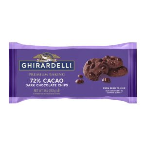   72% Cacao Dark Chocolate Premium Baking Chips (Case of 12 Bags)